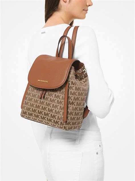 Evie Small Logo Jacquard Backpack .